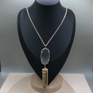 Kendra Scott Gold Necklace with Clear Pendant